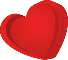 Beautiful 3d heart in red color. vector