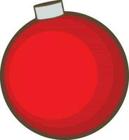 Shiny red christmas ball in flat style. vector