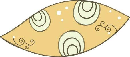 Sea shell in flat style illustration. vector