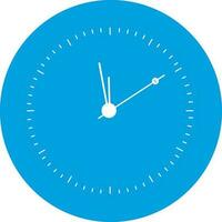 Flat style blue clock icon. vector