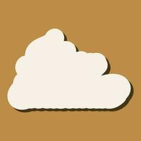 Cloud illustration isolated on yellow background. vector