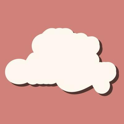 Illustation of cloud on pink color abstract background.