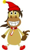 Funny character of cheerful donkey. vector