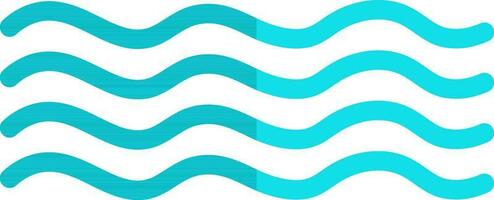 Flat style waves in blue color. vector