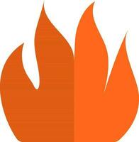 plano estilo fuego en naranja color. vector