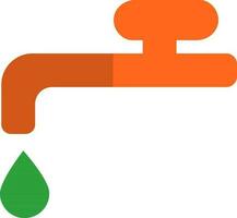 Orange water tab with falling green drop. vector