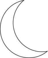 negro línea Arte ilustración de un medio Luna. vector