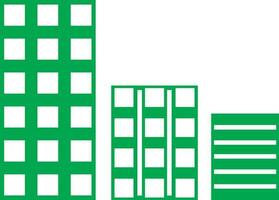 Green and white building. vector