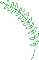 Line art illustration of green leaves. vector