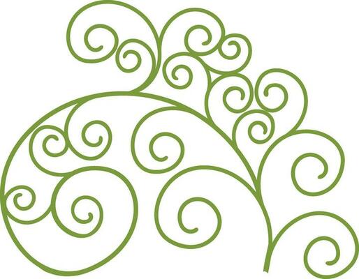 Green floral design decorated white background.