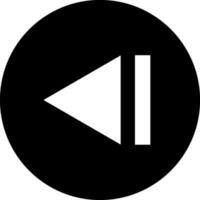 Rewind Button sign or symbol for Music. vector