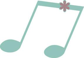Music note with flower. vector