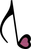 Heart with music note. vector