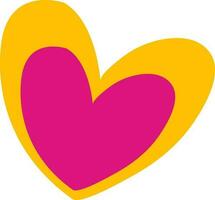 corazón en rosado y amarillo color. vector