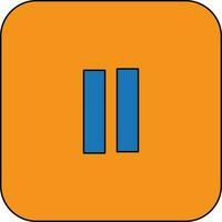 Push button icon in orange background with stroke for multimedia concept. vector