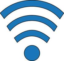 Color with stroke style of wi-fi icon for multimedia concept. vector