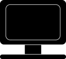 Monitor screen in icon with black for multimedia concept. vector