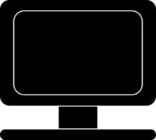 monitor pantalla en icono con negro para multimedia concepto. vector