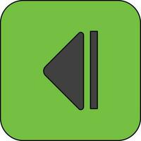 Music player button icon in green background with stroke style. vector