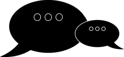 Chat speech bubble icon in black. vector