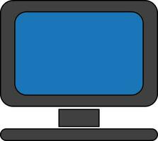 Monitor screen in icon for multimedia concept in color with stroke. vector