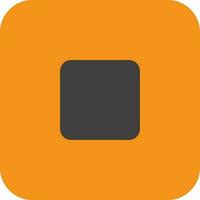 Stop button icon with orange color background. vector