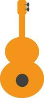 Orange color of guitar icon for multimedia concept. vector