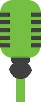 Microphone icon in green color for music concept. vector