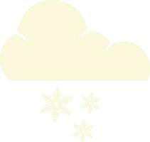 plano vector ilustración de nube y copos de nieve.