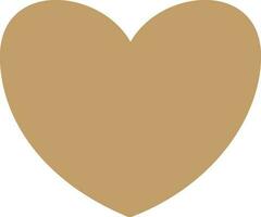 Brown color silhouette of heart in flat style. vector