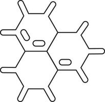 Flat style molecule in line art illustration. vector