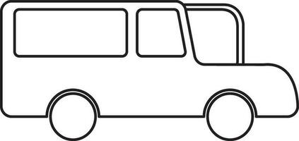 Line art ambulance on white background. vector