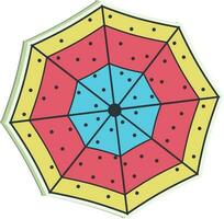 Top view of colorful umbrella on white background. vector