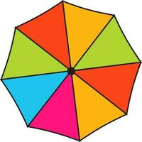 Flat style top view of colorful umbrella . vector