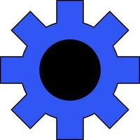 Cogwheel in black and blue color. vector