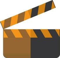 Clapboard icon for shooting concept in half shadow. vector