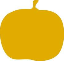 Yellow color silhouette of pumpkin. Vector sign or symbol.