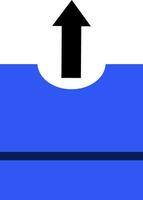 Black and blue arrow up sign in flat style. vector