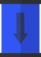 Blue and black downloading sign in flat style. vector