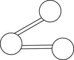 Black line art networking connection. vector