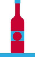 Isolated bottle in red and blue color. vector