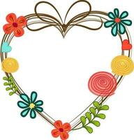 Creative heart with flowers decoration. vector