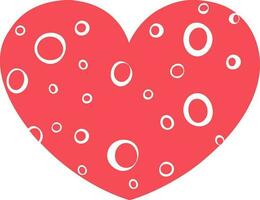 Flat style pink heart with white circles. vector