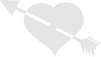 Flat style heart with arrow. vector