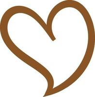 ilustración de hermosa marrón corazón en plano estilo. vector