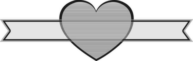 Flat style heart with ribbon. vector