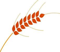 Illustration of red ear of wheat. vector