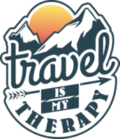 Travel is My Therapy, Adventure and Travel Typography Quote Design. png
