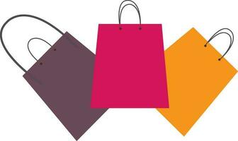 Set of colorful paper shopping bags. vector