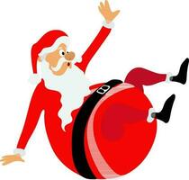 Illustration of falling santa claus. vector